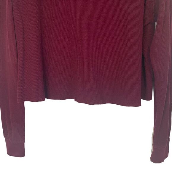 Pink Waffle Knit Raw Hem Crop Top - Picture 8 of 8